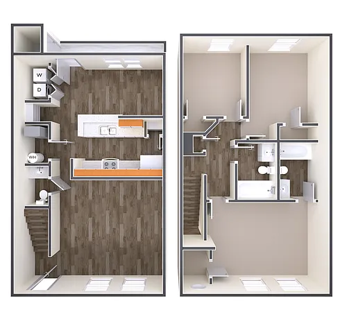 Floor plan 3 BR 2.5 Bath