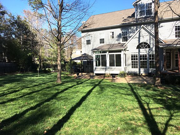 Back yard with mature trees