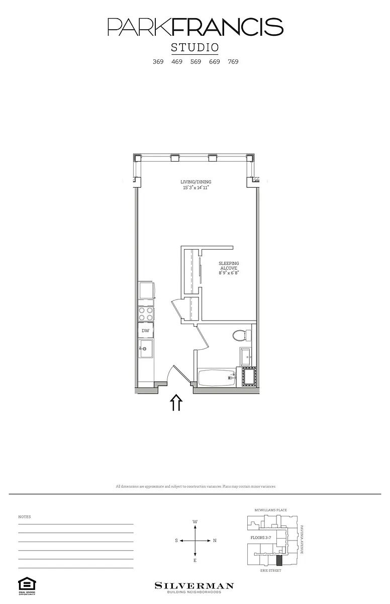 Floor plan Studio / Alcove 69 Line