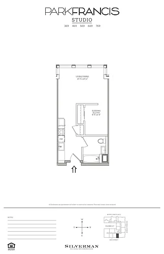 Floor plan Studio / Alcove 69 Line
