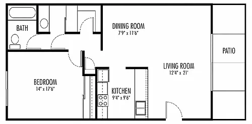 Floor plan 1-Bedroom
