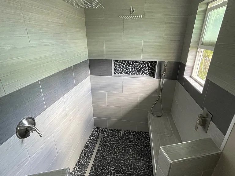 Master bathroom. double head shower