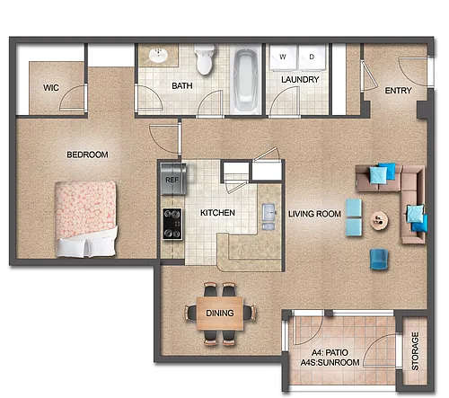 Floor plan 1 Bedroom - Large