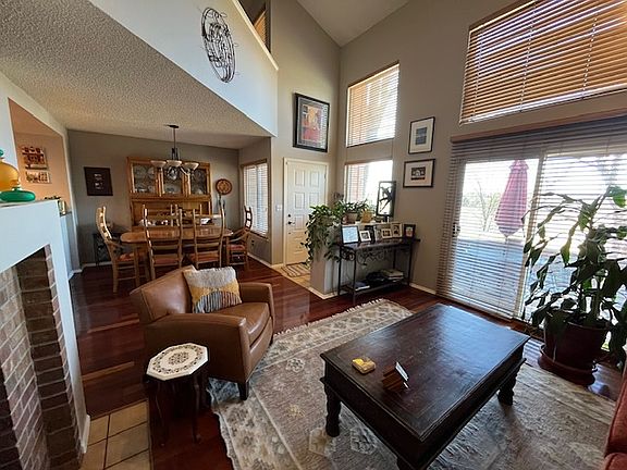 Living room, dining room, front door