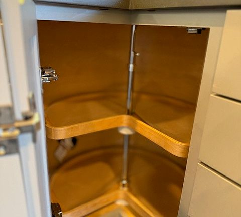 rotating shelves in kitchen