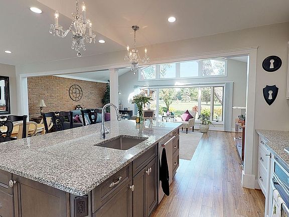 Kitchen and family room