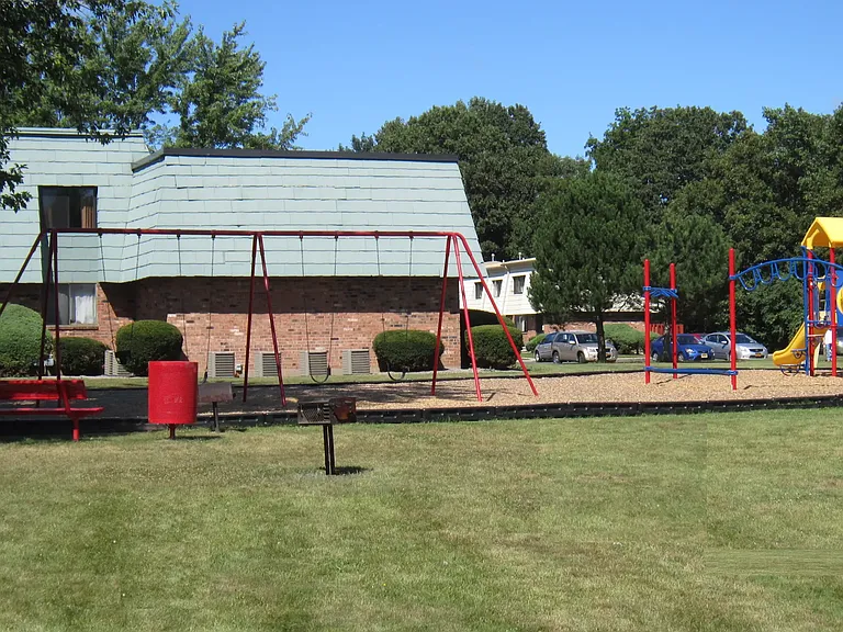 Community playground and grill area