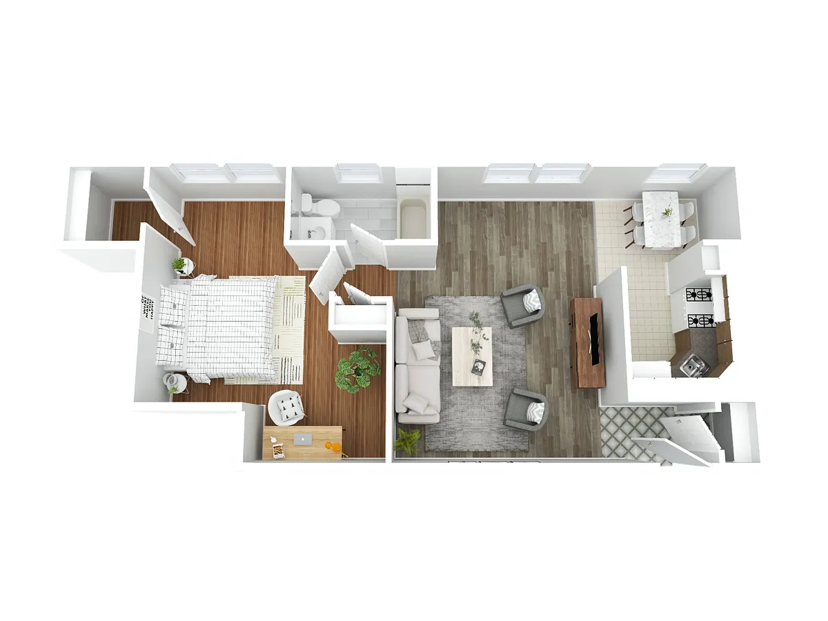 Floor plan 1BD, 1BR