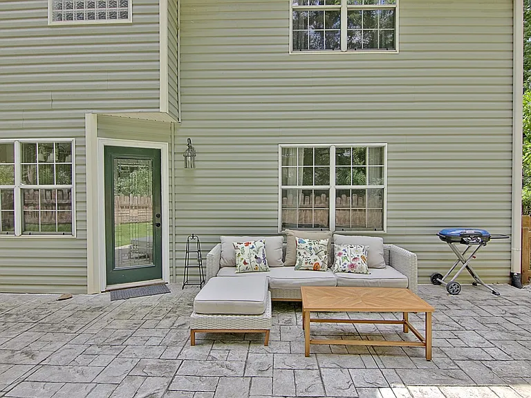 Outdoor seating and small grill