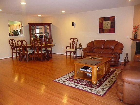view of dining area that is open to the living room!