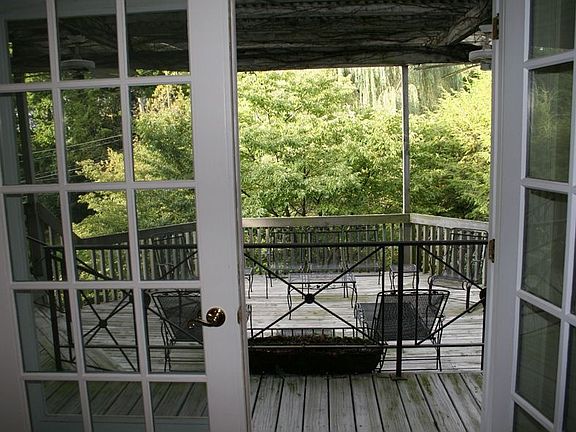 Living Room french doors to covered deck