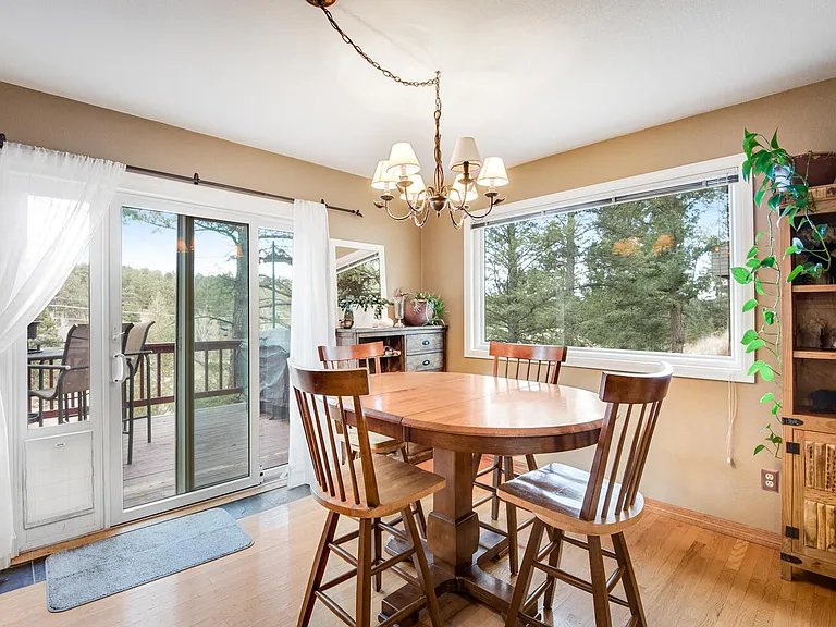 Dining room off the main level deck