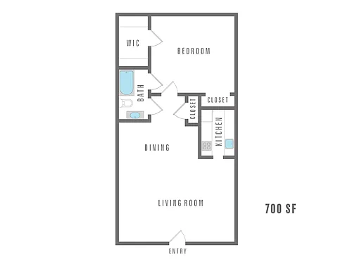 Floor plan 1 Bedroom 1 Bath