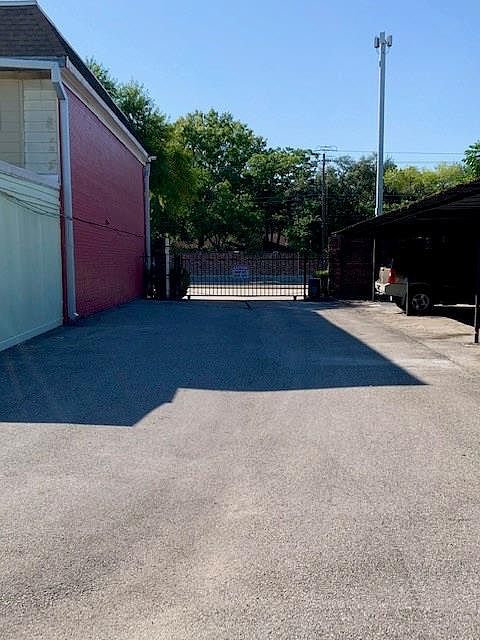 Gated entrance with security access code.