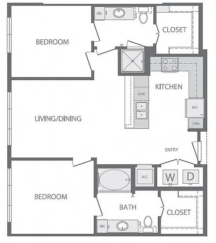 Floor plan B1 2Bed 2Bath