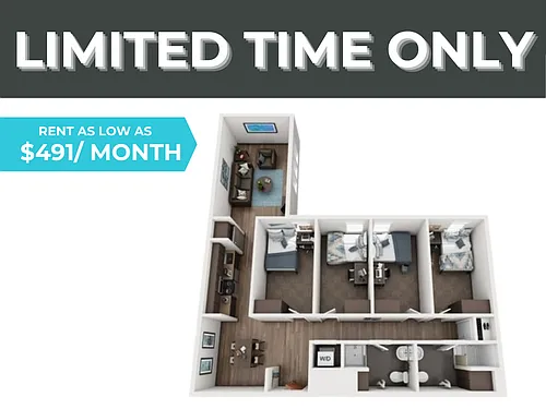 Floor plan 4BR/2BA - D3