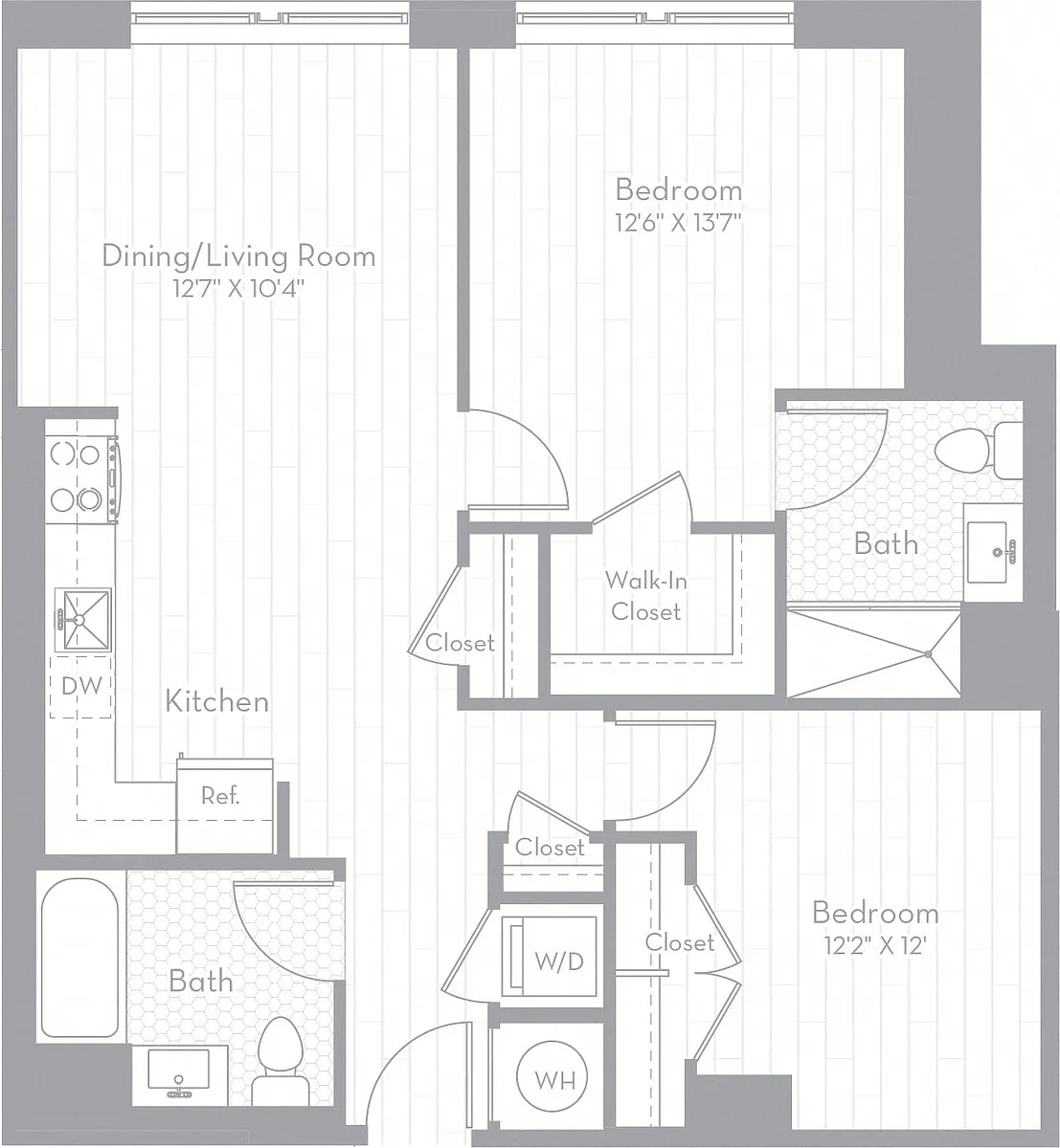 Floor plan 2 Bed/2 Bath-B02