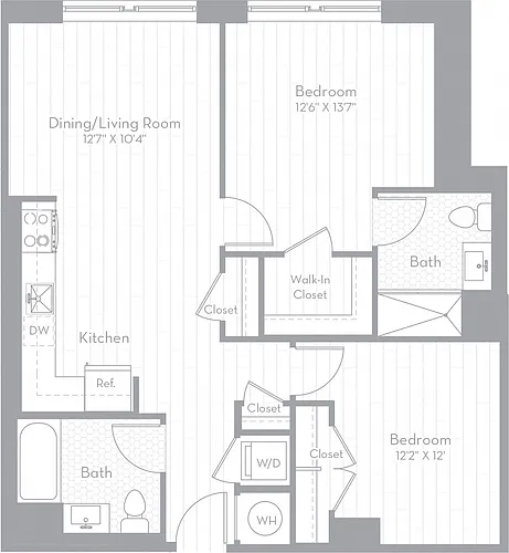 Floor plan 2 Bed/2 Bath-B02