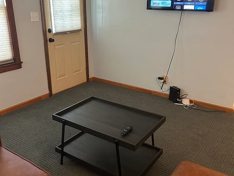 The living room has a TV with Roku to stream with your streaming apps!
