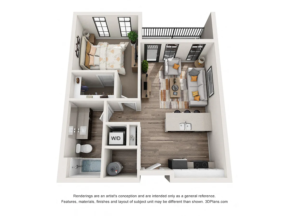 Floor plan 1 Bedroom 1A - 5