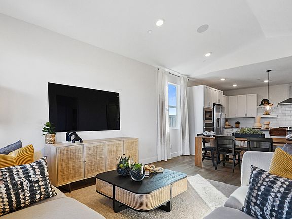 Great room adjacent to dining area