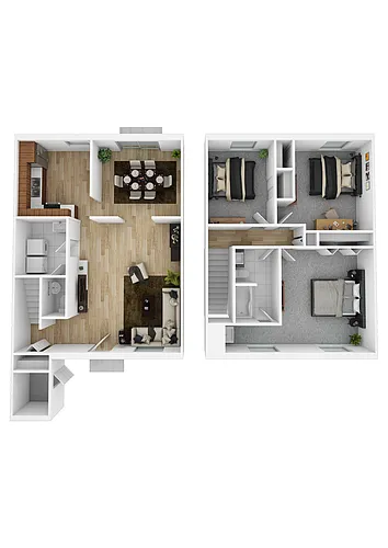 Floor plan Townhome 1, Style A