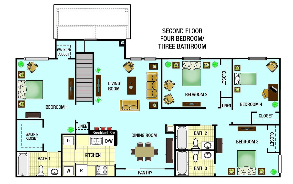 Floor plan Four Bedroom Cambridge MKT