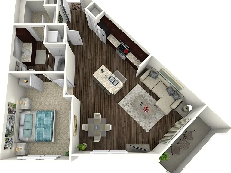 Bowie - A5 floor plan Hardy Yards Apartment Homes