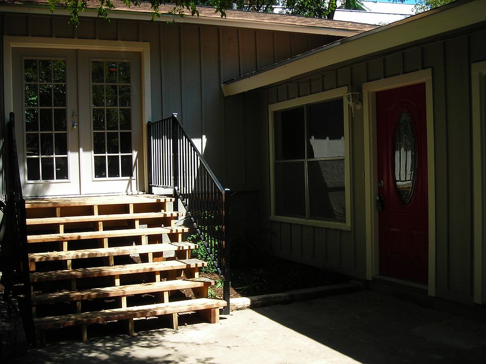 Front door and steps to Master Bedroom
