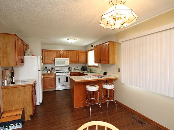 The kitchen and dining area are open to the living room giving the home a spacious feel.
