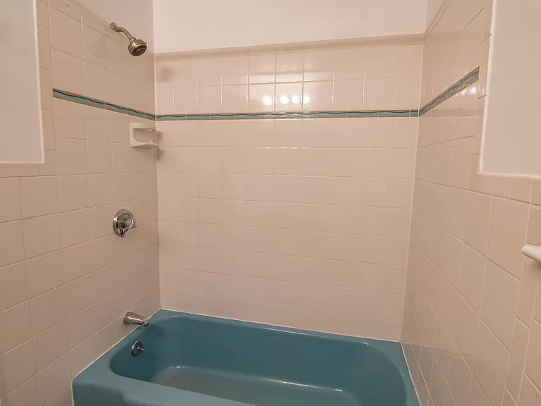 Bathroom shower and tub.