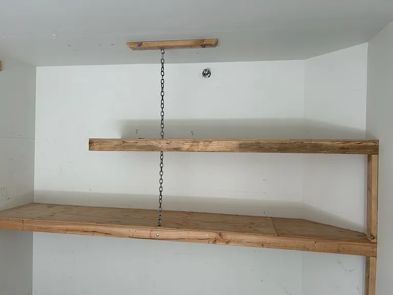 Storage shelving in garage