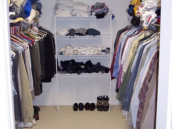 Extra large walk-in closet in master.