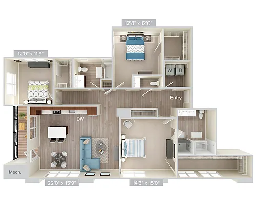 Floor plan C3-1714-upgrade-wd