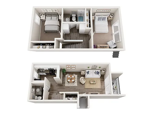 Floor plan Two Bedroom One Half Bathroom