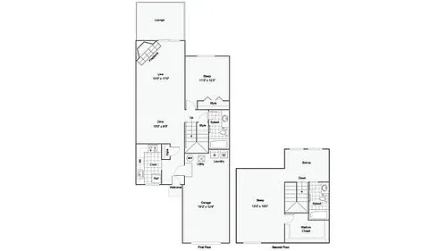 Floor plan Loft Duplex 2x2 with Attached Garage
