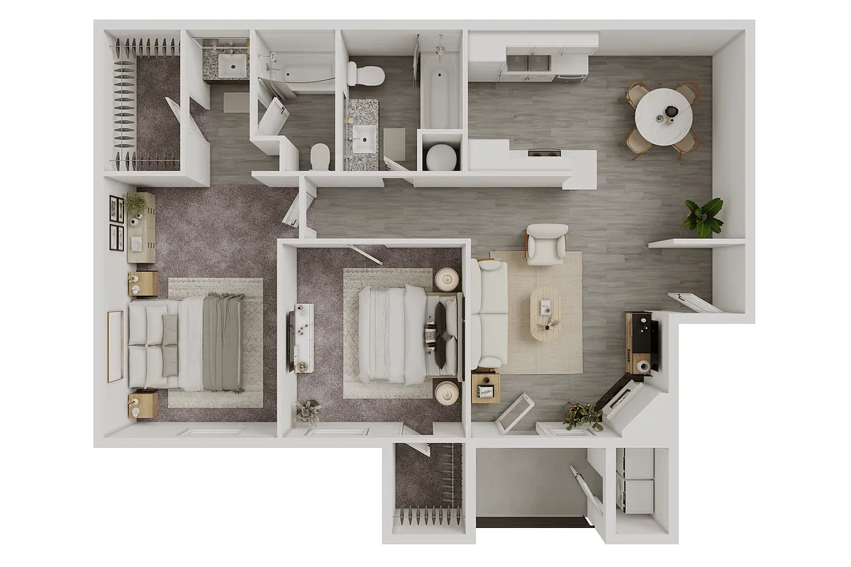 Floor plan VALENCIA - 967 SQ FT