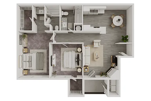 Floor plan VALENCIA - 967 SQ FT