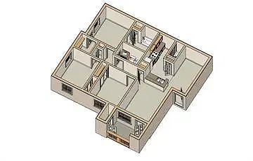 Floor plan C1 | 3 Bed | 2 Bath
