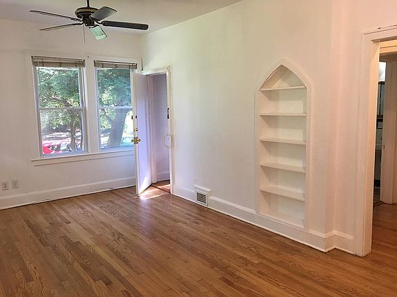 Living room with in-build book shelves