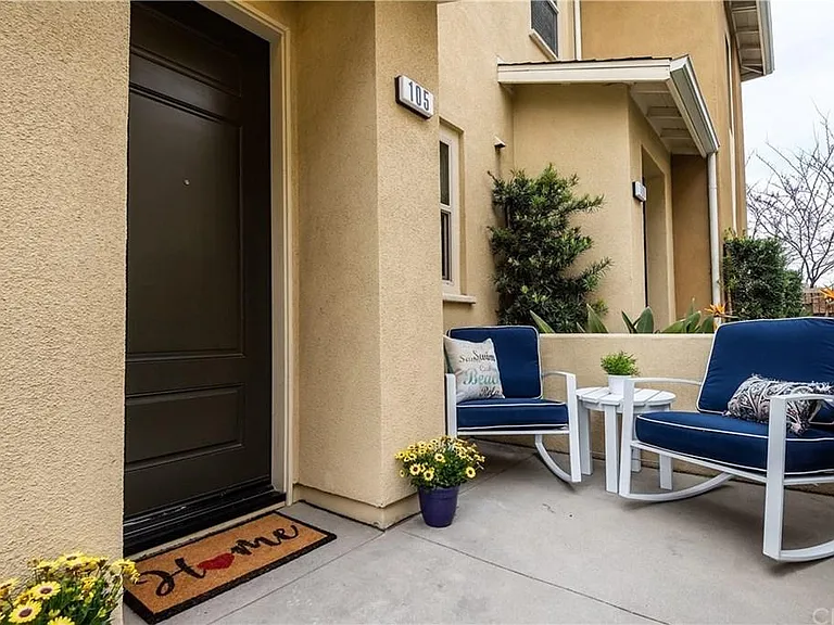 front door and entry patio.