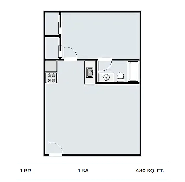 Floor plan 1 Bed 1 Bath