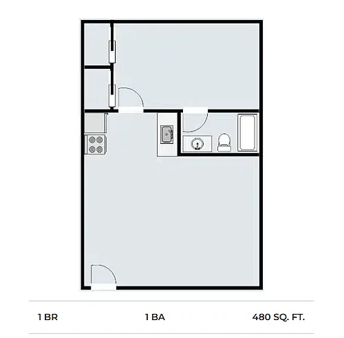 Floor plan 1 Bed 1 Bath