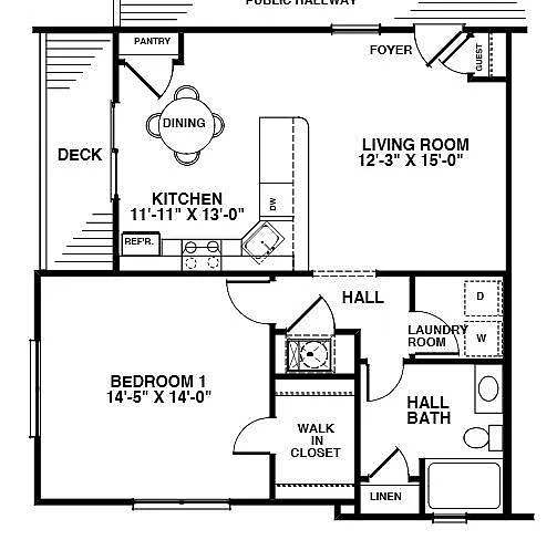 Floor plan Three Bedroom Townhouse