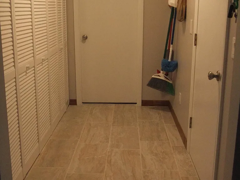 Back hallway in front of "hidden laundry area".