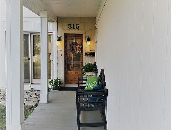 Looking down the porch