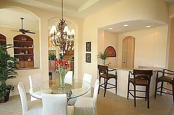 Open floor plan with wet bar