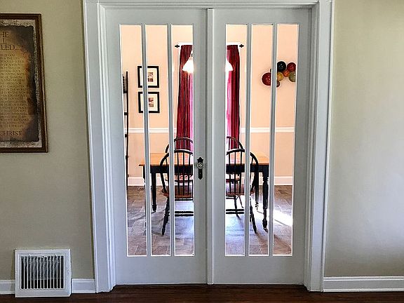 French doors into dining
