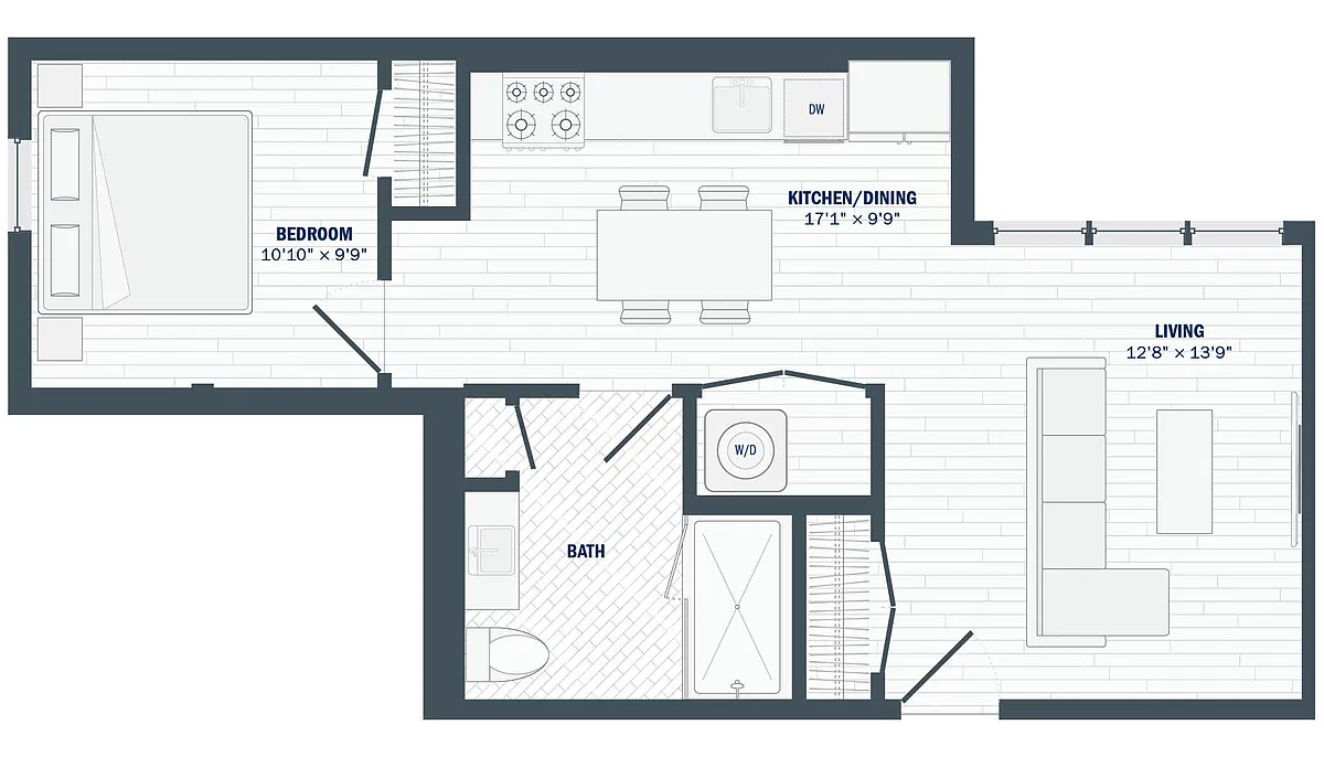 Floor plan 1 Bed 1 Bath