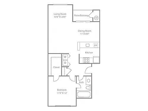Floor plan Oak with Patio-Renovated